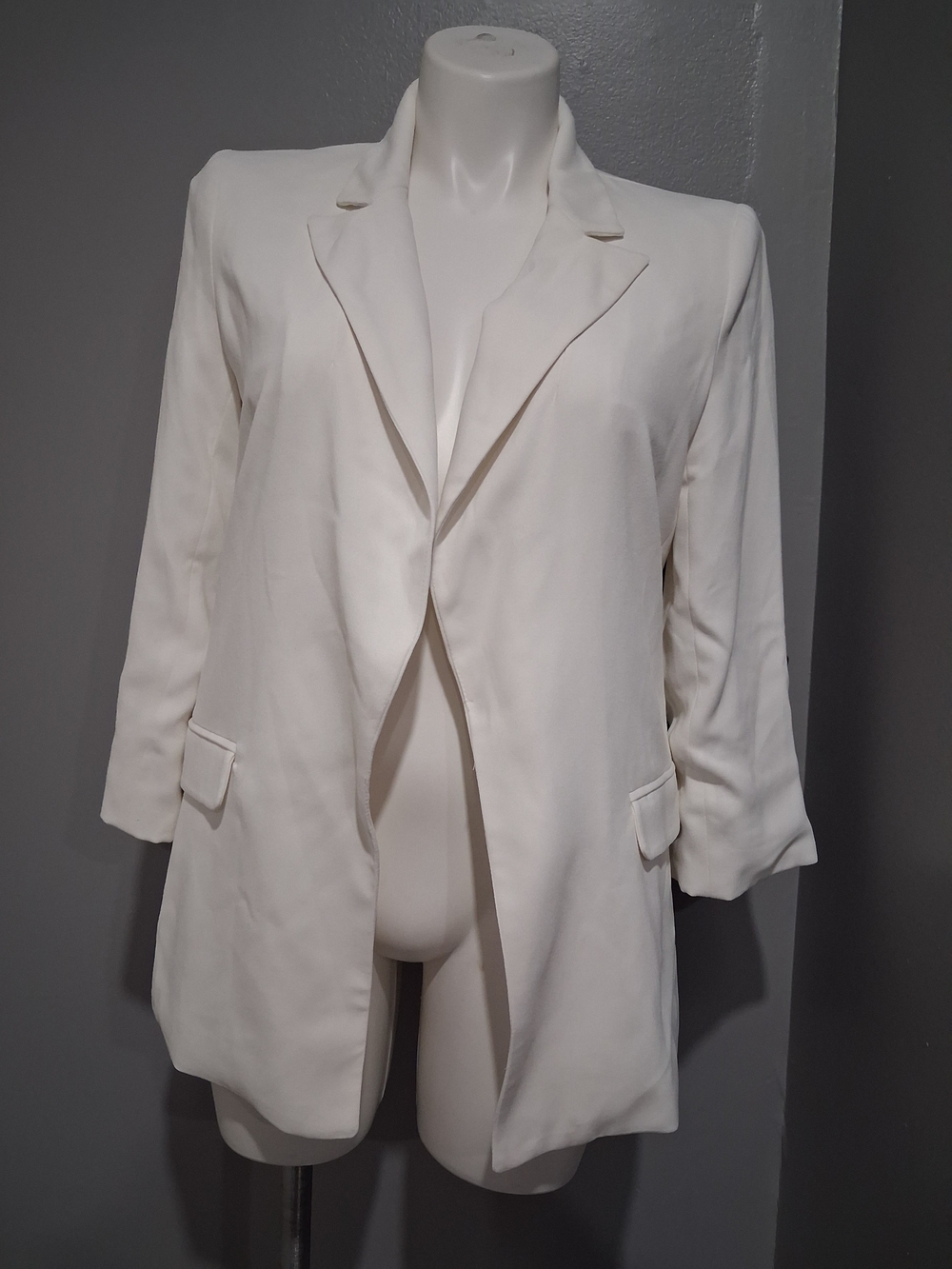 Women's Cream Open-Front Blazer Jacket
